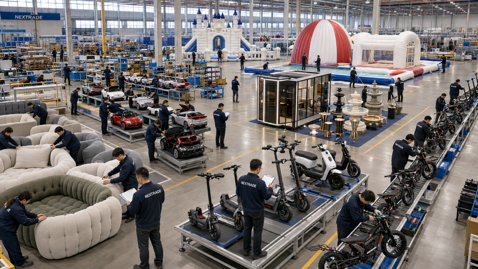 Usines et projets NEXTRADE : mobilier, événementiel et mobilité électrique